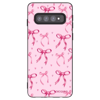 Picasee crna silikonska maskica za Samsung Galaxy S10 G973 - Bow Aesthetic