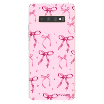 Picasee silikonska prozirna maskica za Samsung Galaxy S10 Plus G975 - Bow Aesthetic