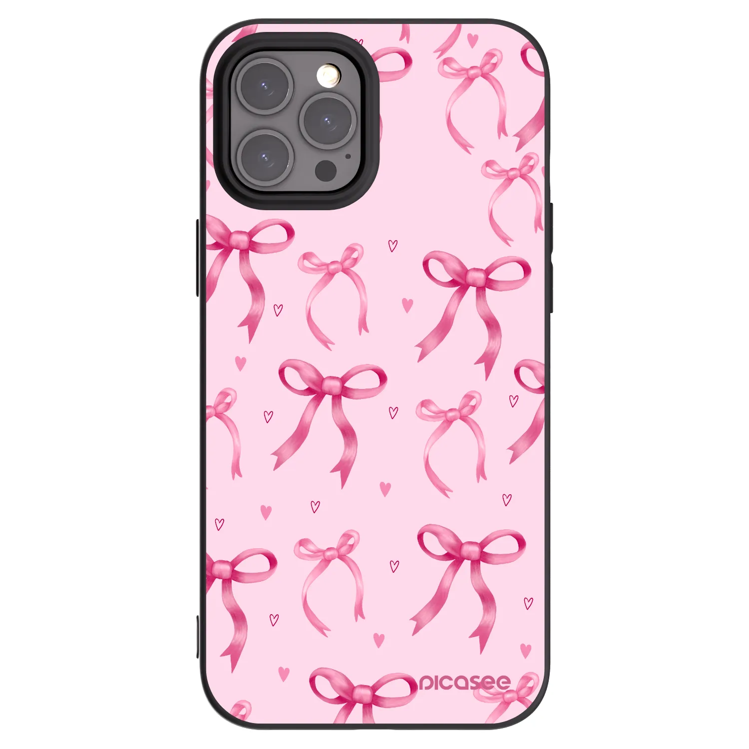 Picasee crna silikonska maskica za Apple iPhone 12 Pro Max - Bow Aesthetic