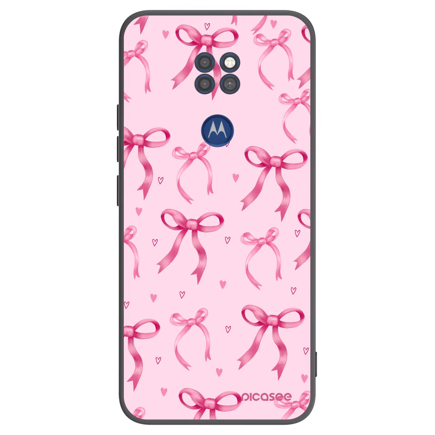 Picasee crna silikonska maskica za Motorola Moto G9 Play - Bow Aesthetic