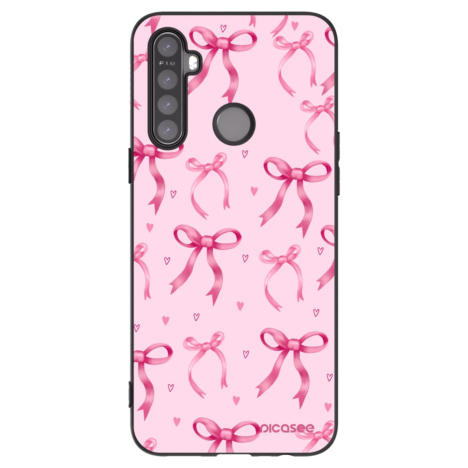 Picasee crna silikonska maskica za Realme 5 - Bow Aesthetic
