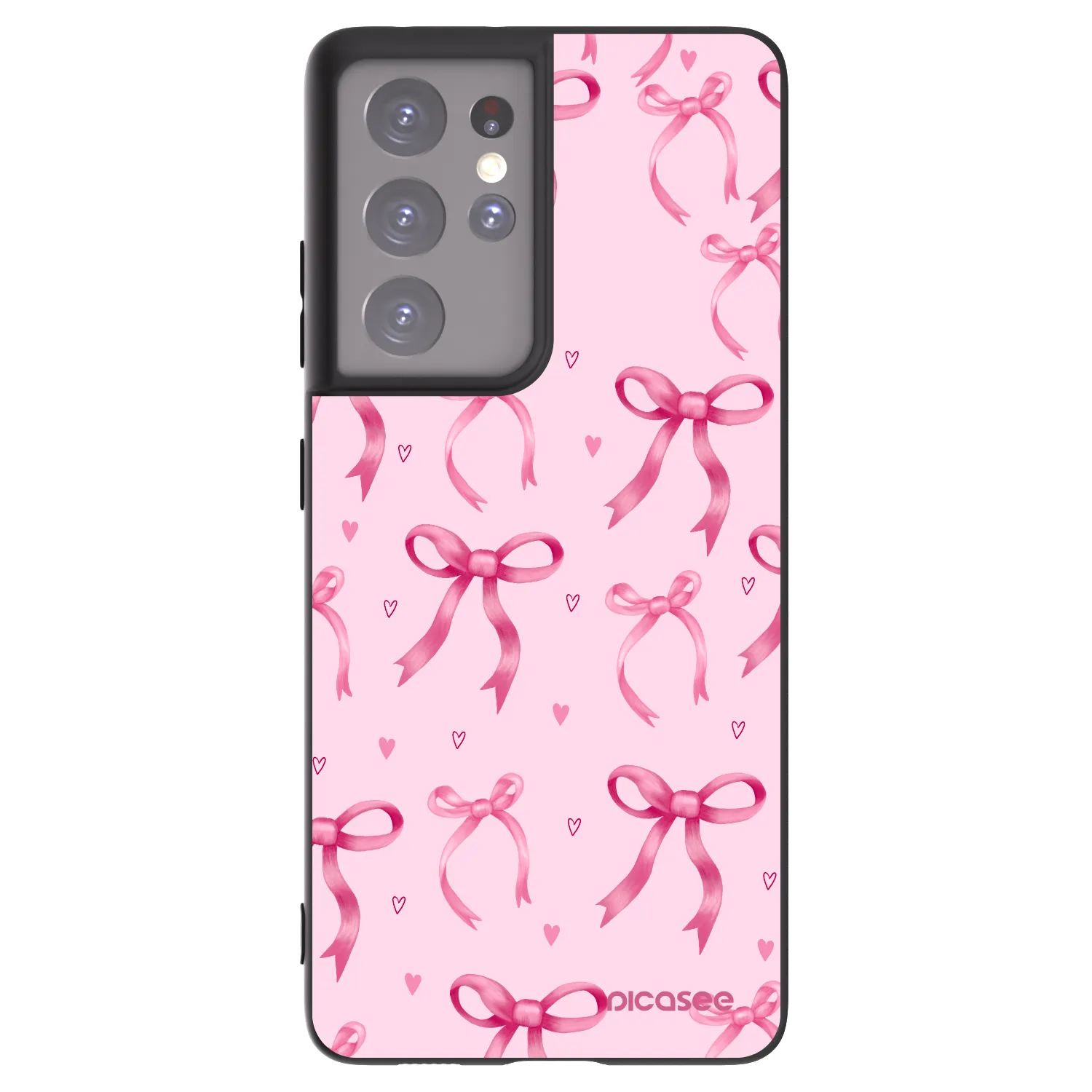 Picasee crna silikonska maskica za Samsung Galaxy S21 Ultra 5G G998B - Bow Aesthetic