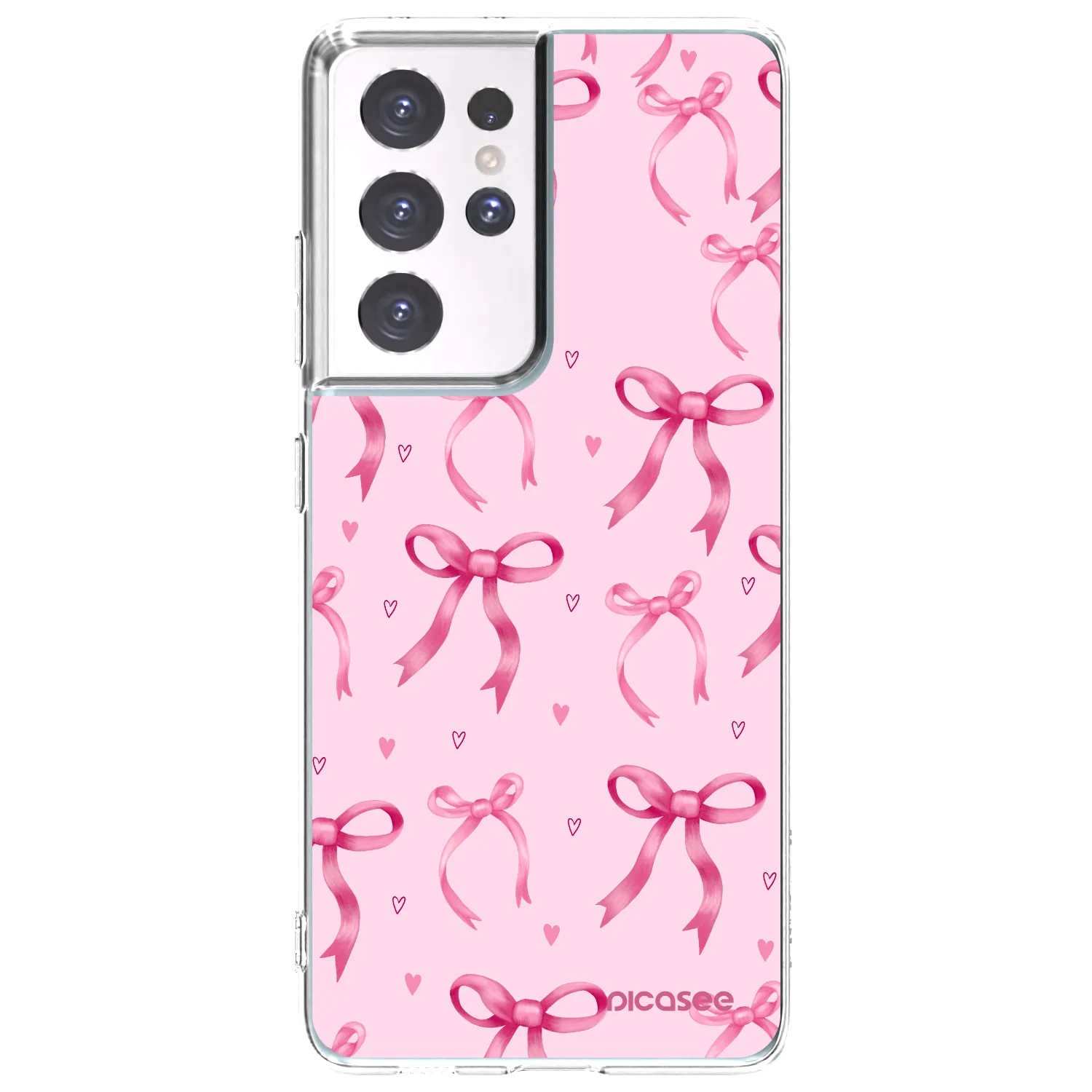 Picasee silikonska prozirna maskica za Samsung Galaxy S21 Ultra 5G G998B - Bow Aesthetic