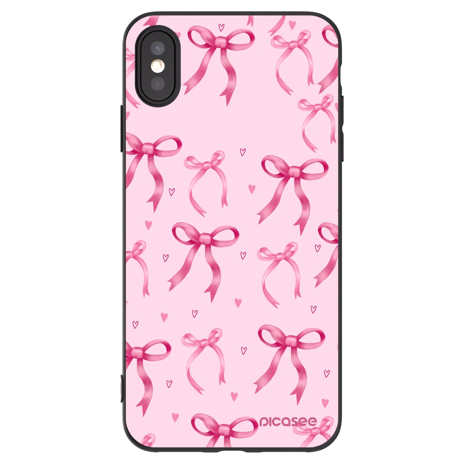 Picasee crna silikonska maskica za Apple iPhone XS Max - Bow Aesthetic