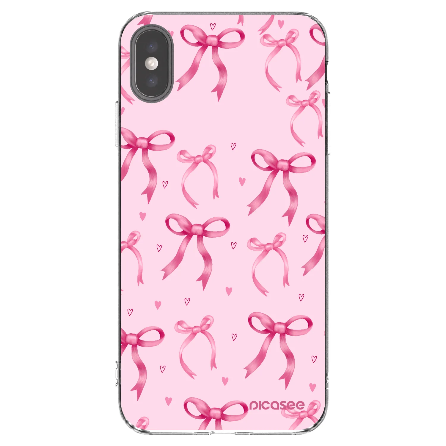 Picasee silikonska prozirna maskica za Apple iPhone XS Max - Bow Aesthetic