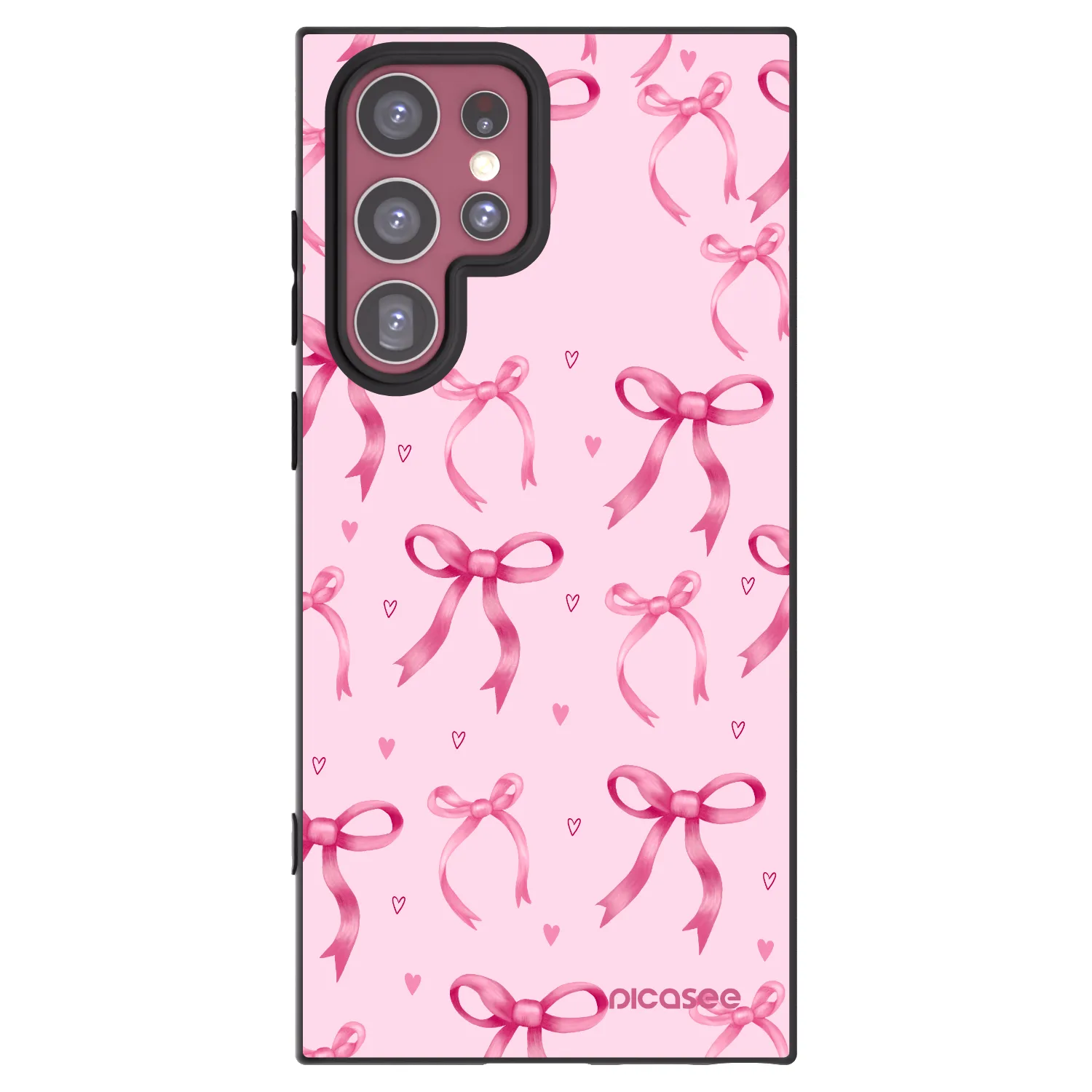 Picasee crna silikonska maskica za Samsung Galaxy S22 Ultra 5G - Bow Aesthetic