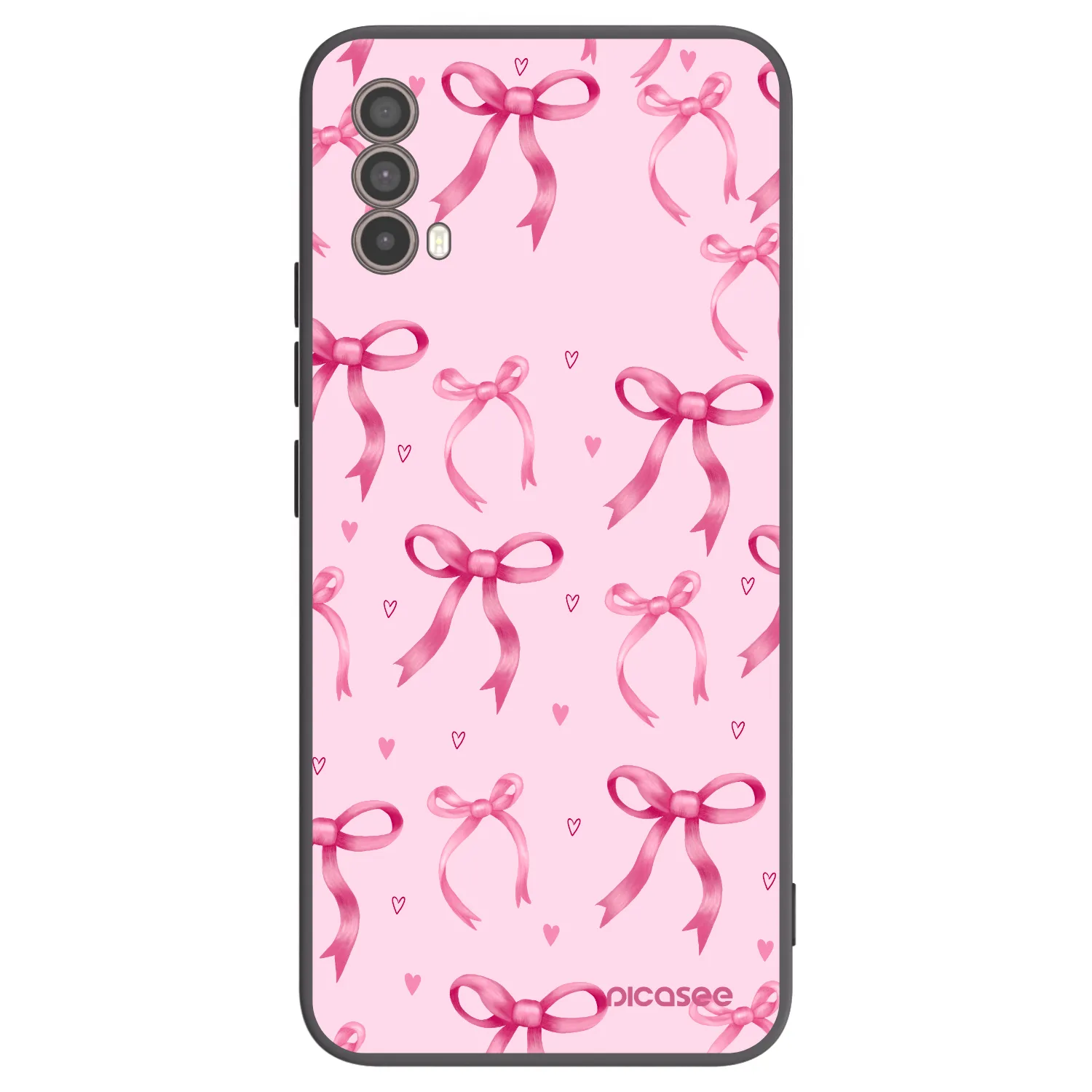 Picasee crna silikonska maskica za Motorola Moto E40 - Bow Aesthetic