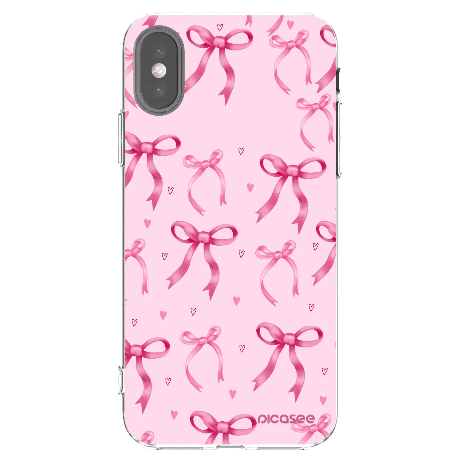 Picasee silikonska prozirna maskica za Apple iPhone X/XS - Bow Aesthetic