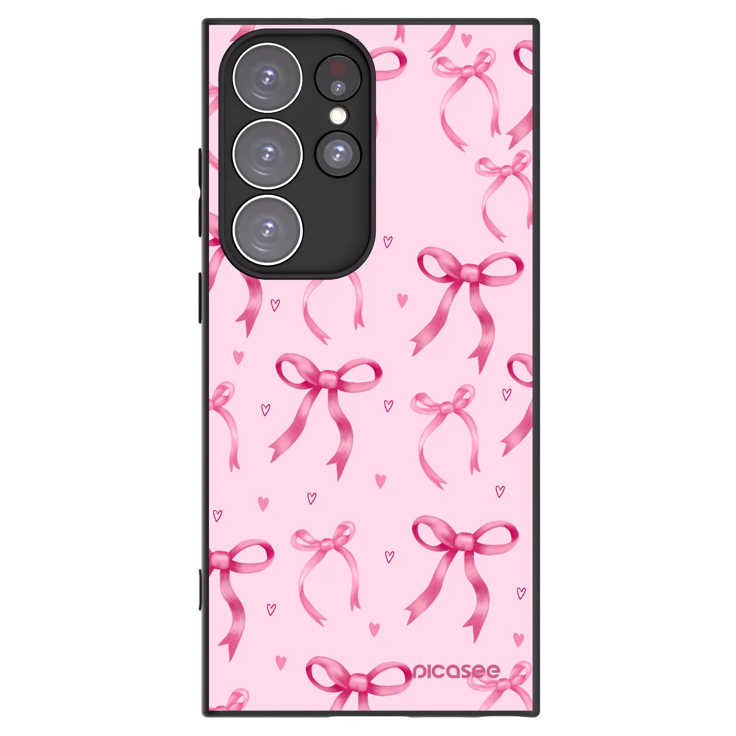 Picasee crna silikonska maskica za Samsung Galaxy S23 Ultra 5G - Bow Aesthetic