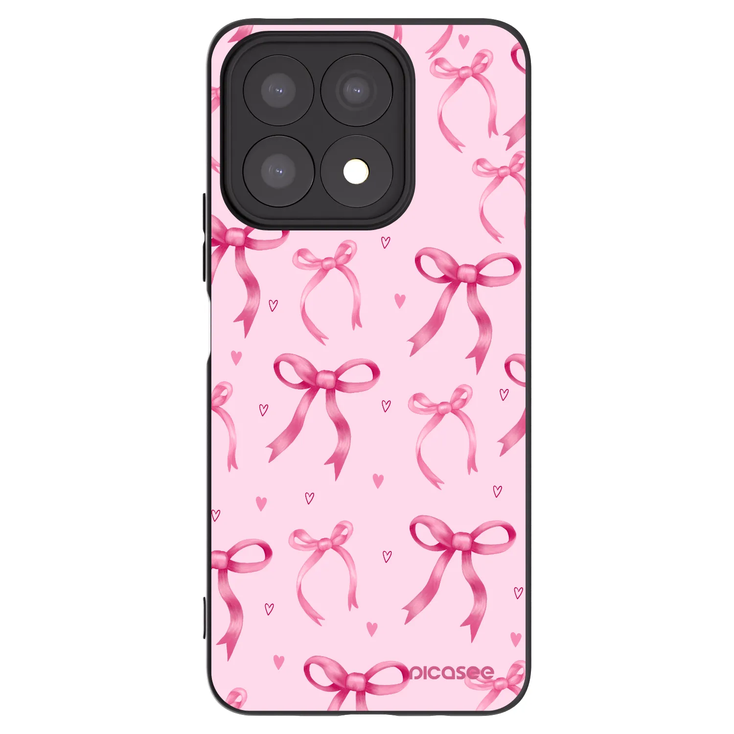 Picasee crna silikonska maskica za Honor X8a - Bow Aesthetic