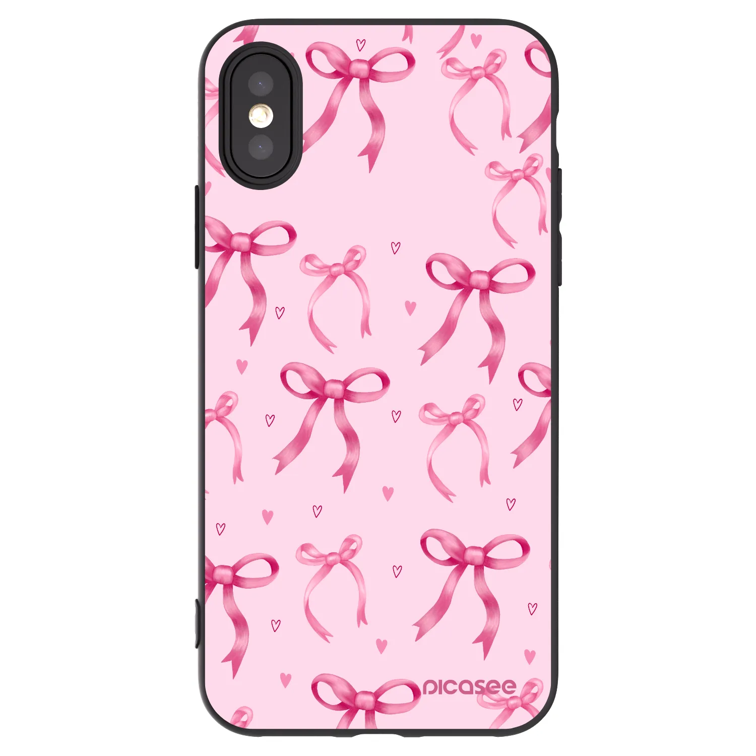 Picasee crna silikonska maskica za Apple iPhone X/XS - Bow Aesthetic