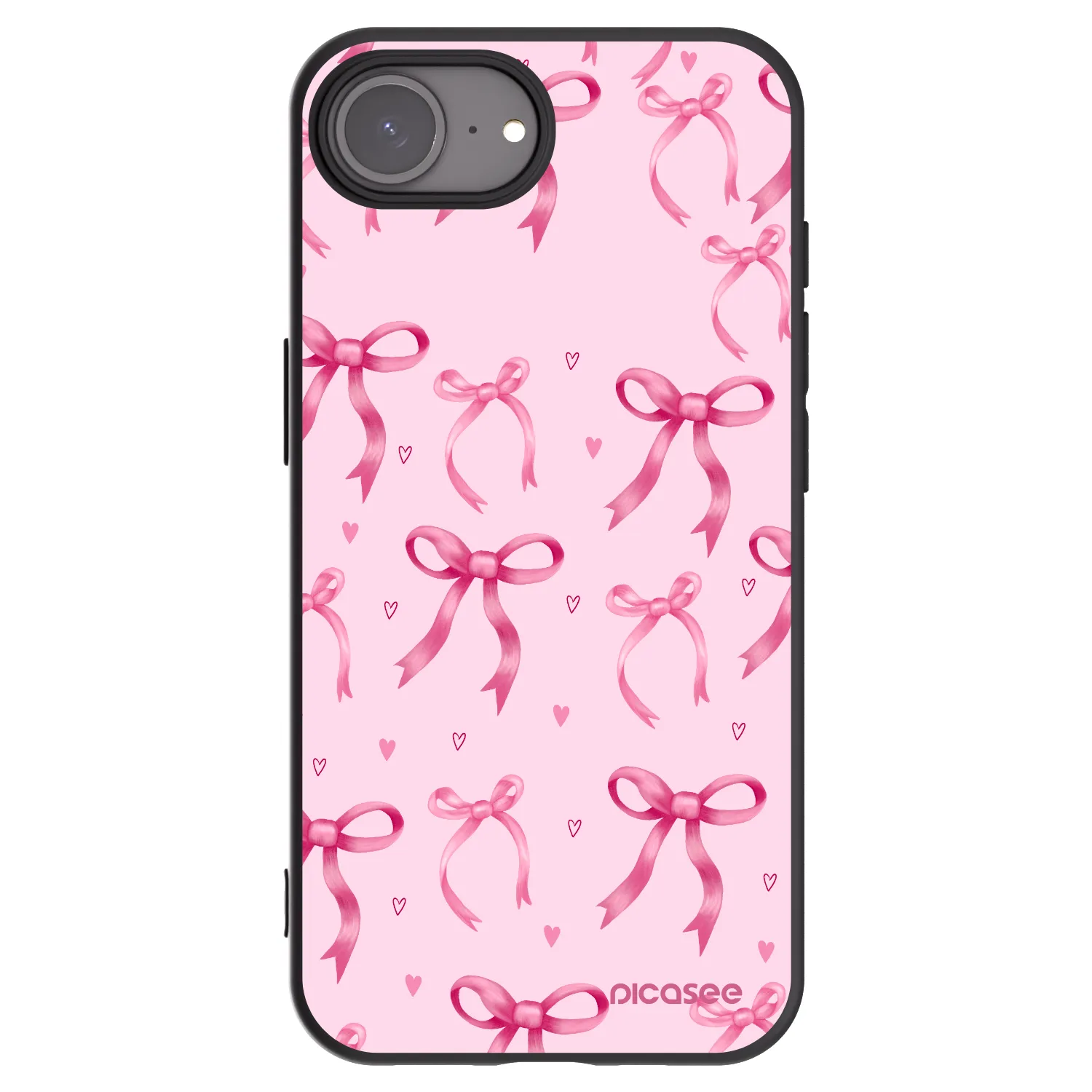 Picasee crna silikonska maskica za Apple iPhone 16e - Bow Aesthetic