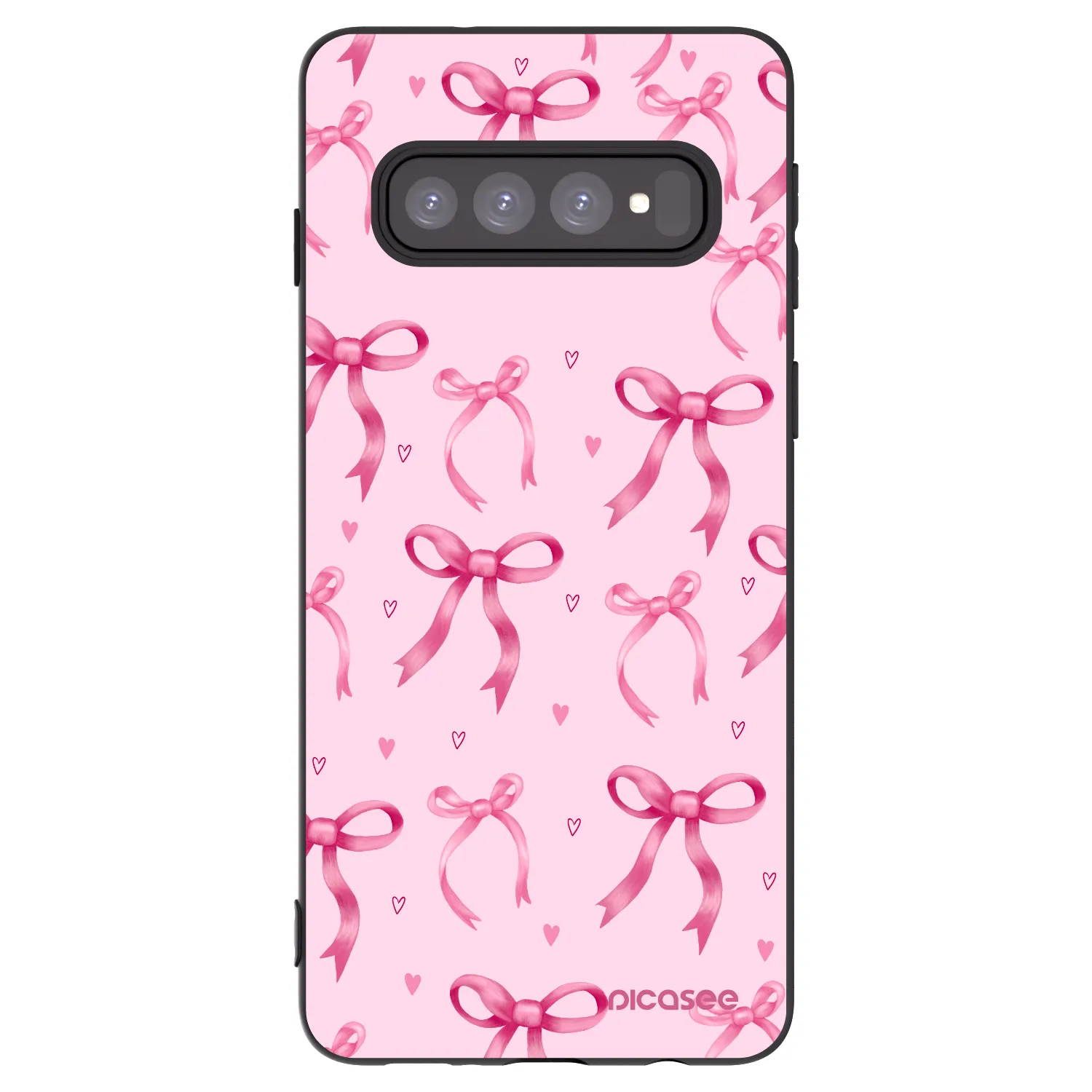 Picasee crna silikonska maskica za Samsung Galaxy S10 G973 - Bow Aesthetic