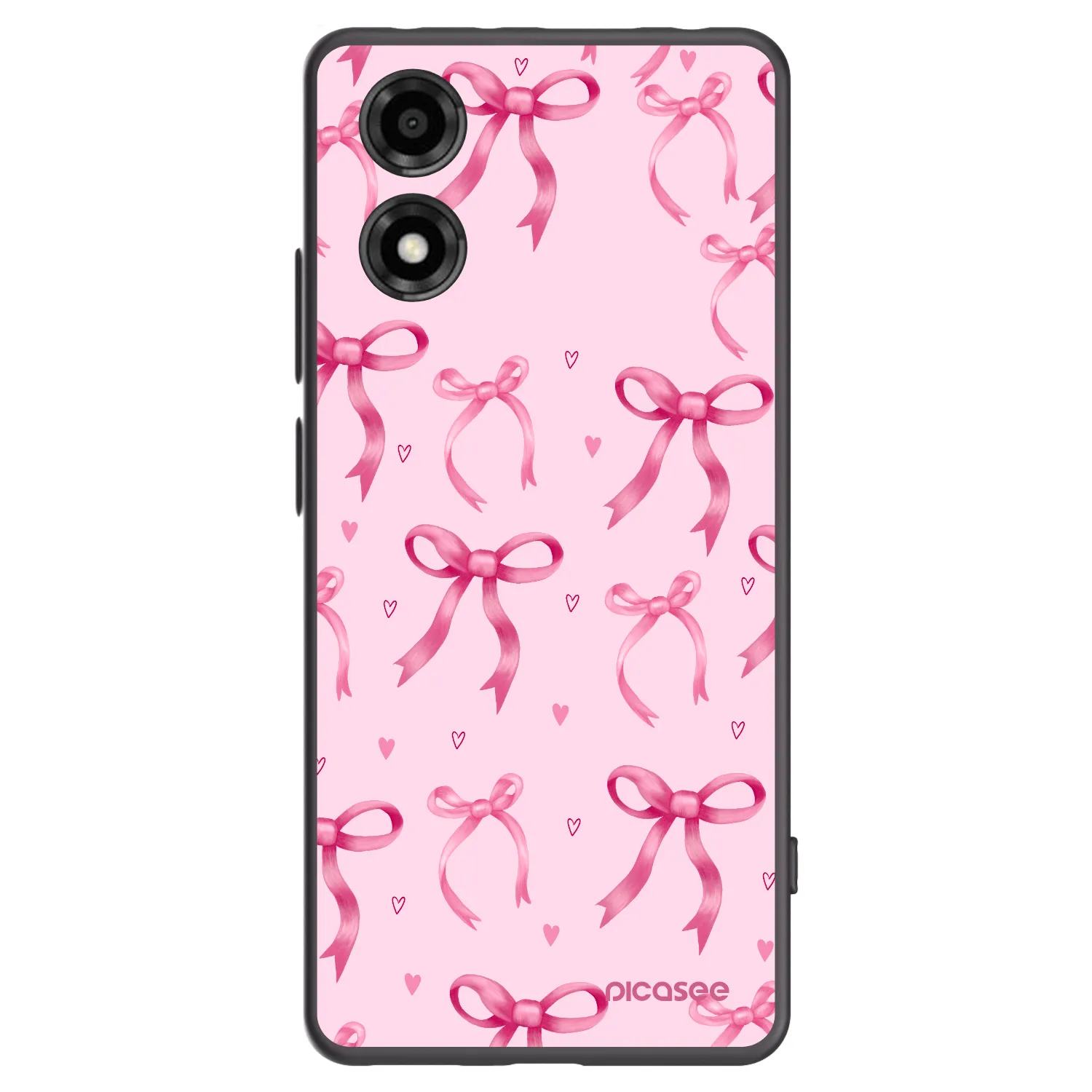 Picasee crna silikonska maskica za Motorola Moto E14 - Bow Aesthetic