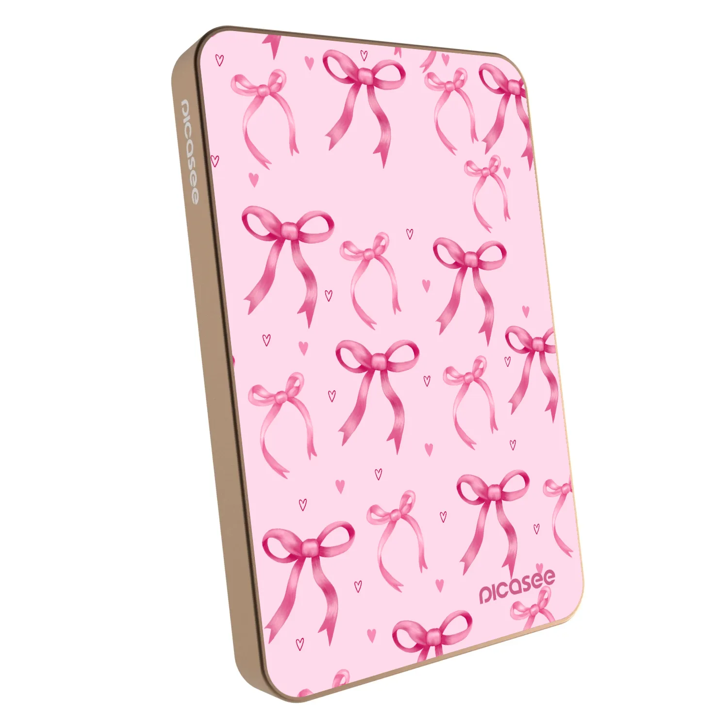 Picasee Prijenosni punjač s MagSafe 5 000 mAh Zlatni - Bow Aesthetic