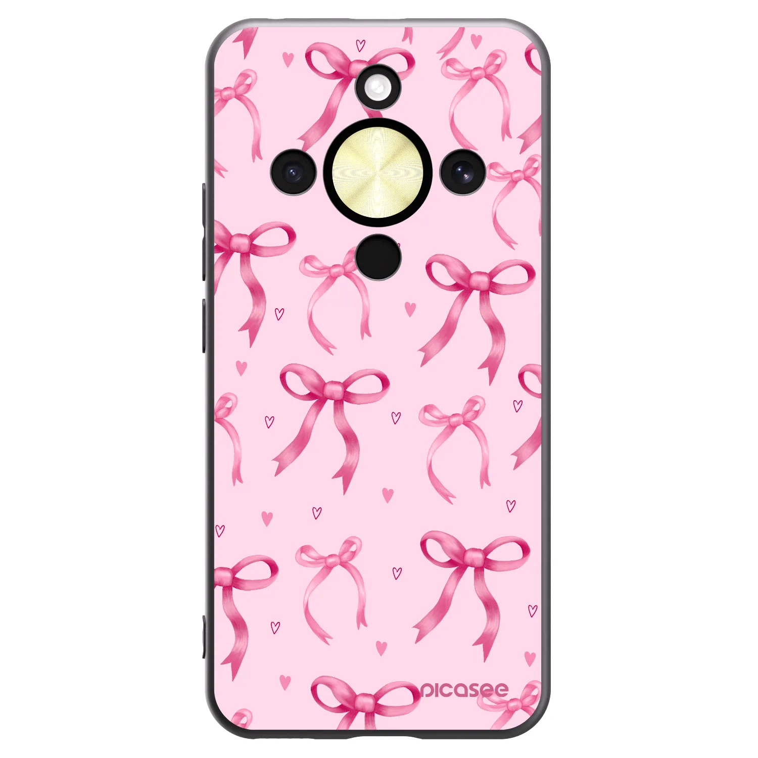 Picasee crna silikonska maskica za Honor Magic8 Lite 5G - Bow Aesthetic