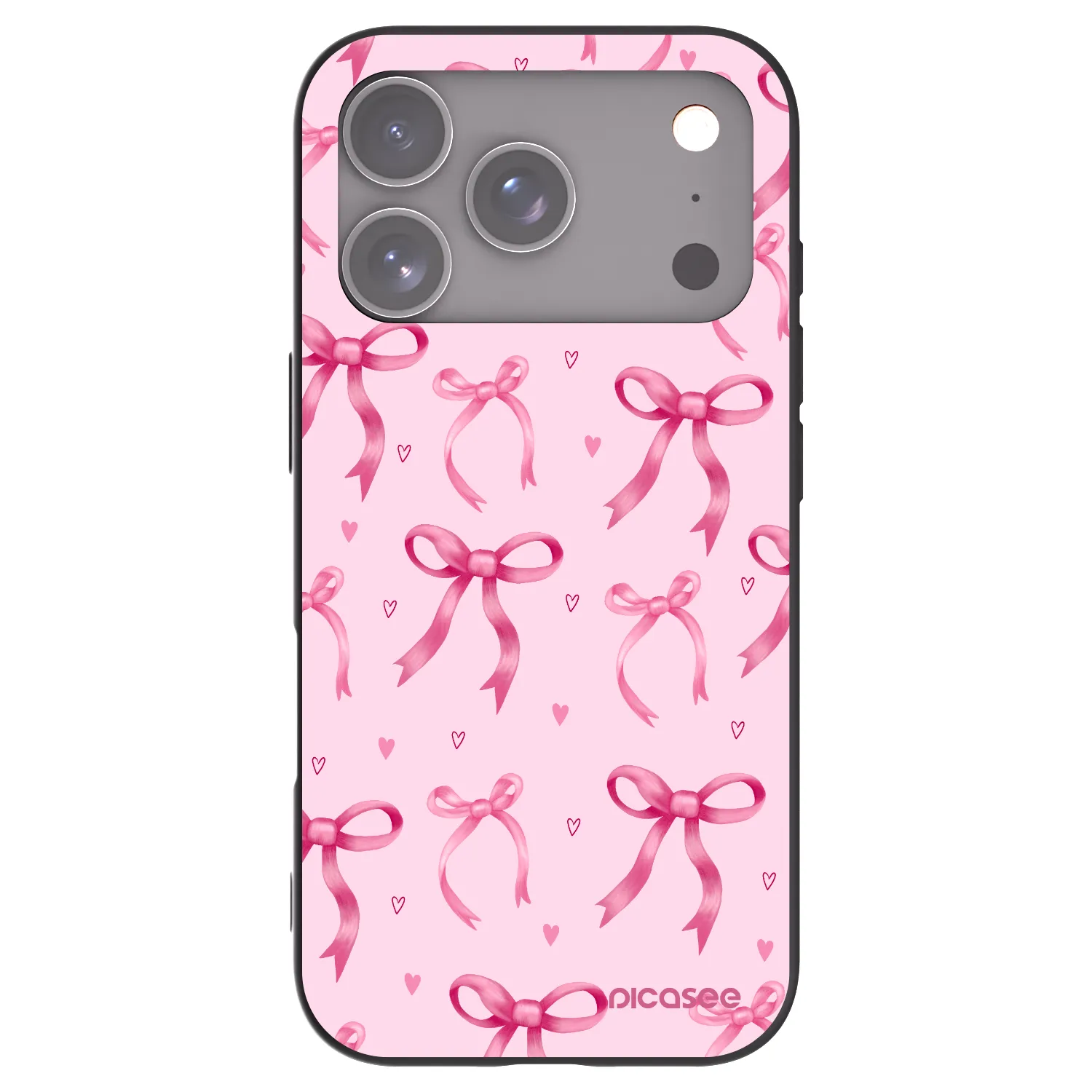 Picasee crna silikonska maskica za Apple iPhone 18 Pro - Bow Aesthetic