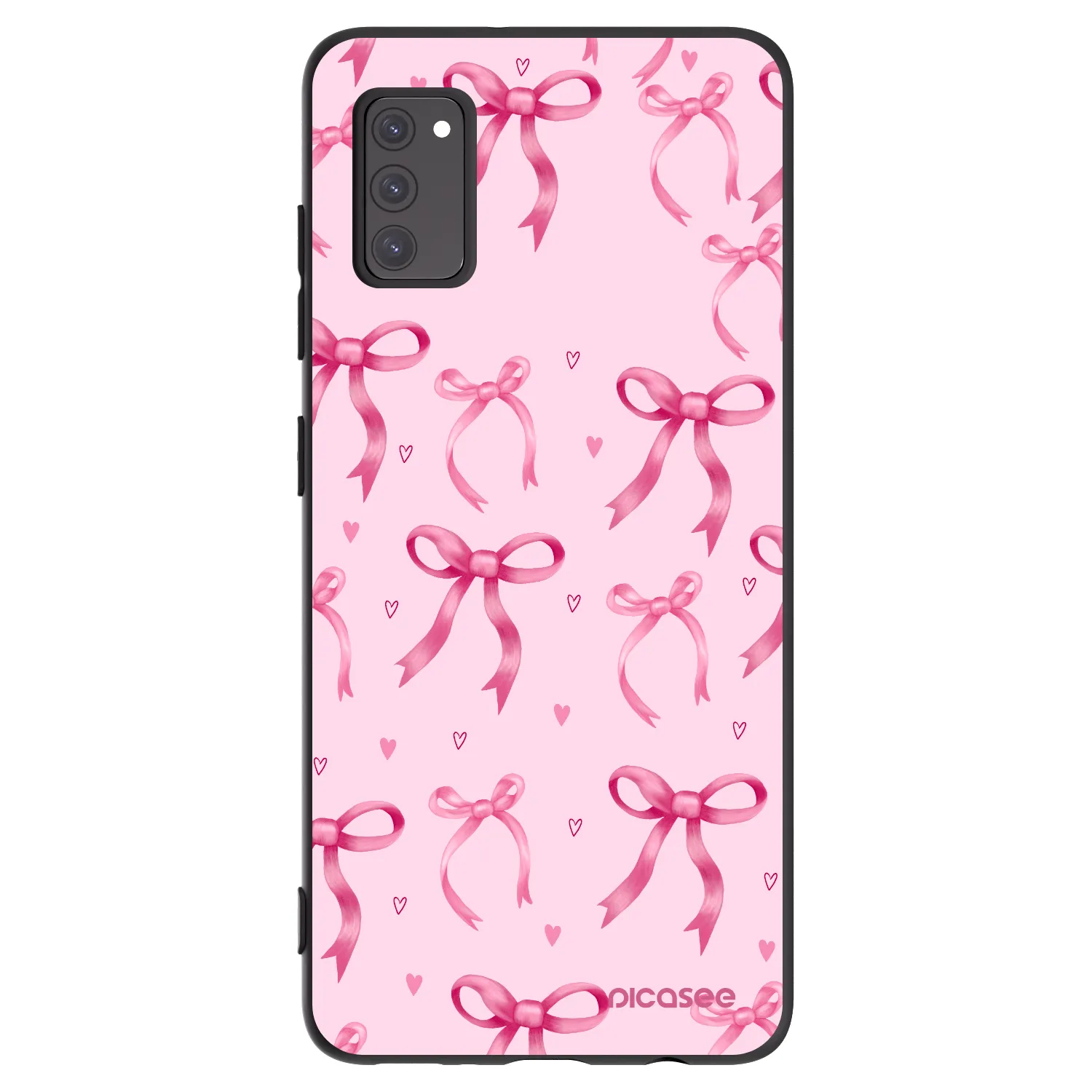 Picasee crna silikonska maskica za Samsung Galaxy A41 A415F - Bow Aesthetic