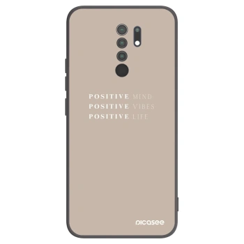 Picasee crna silikonska maskica za Xiaomi Redmi 9 - Positive Vibes