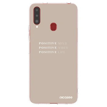 Picasee silikonska prozirna maskica za Samsung Galaxy A20s - Positive Vibes