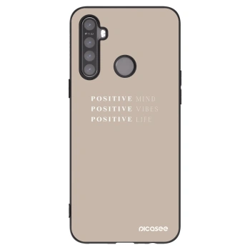 Picasee crna silikonska maskica za Realme 5 - Positive Vibes