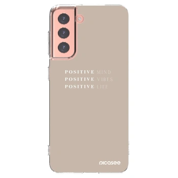 Picasee silikonska prozirna maskica za Samsung Galaxy S21 5G G991B - Positive Vibes