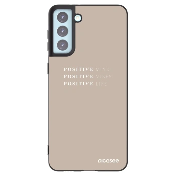 Picasee crna silikonska maskica za Samsung Galaxy S21+ 5G G996F - Positive Vibes