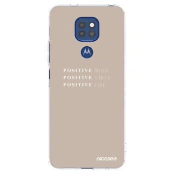 Picasee silikonska prozirna maskica za Motorola Moto G9 Play - Positive Vibes