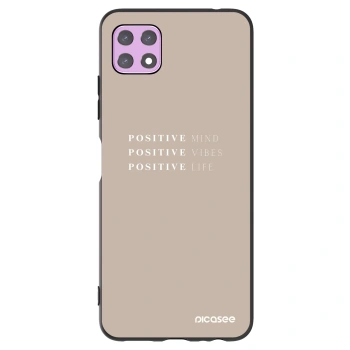 Picasee crna silikonska maskica za Samsung Galaxy A22 A226B 5G - Positive Vibes