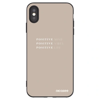 Picasee crna silikonska maskica za Apple iPhone XS Max - Positive Vibes