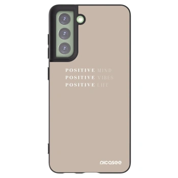 Picasee crna silikonska maskica za Samsung Galaxy S21 FE 5G - Positive Vibes