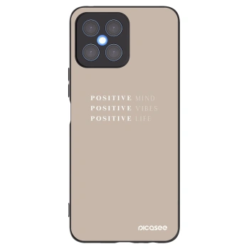 Picasee crna silikonska maskica za Honor X8 4G - Positive Vibes
