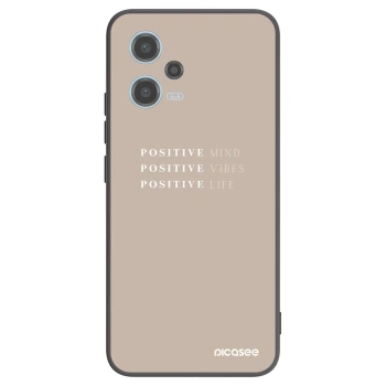 Picasee crna silikonska maskica za Xiaomi Redmi Note 12 5G - Positive Vibes