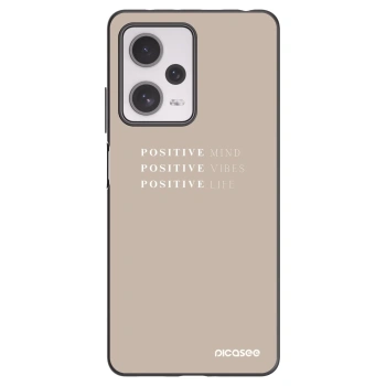 Picasee crna silikonska maskica za Xiaomi Redmi Note 12 Pro+ 5G - Positive Vibes