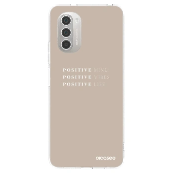 Picasee silikonska prozirna maskica za Motorola Moto G51 - Positive Vibes