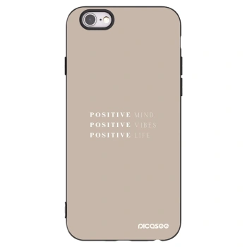 Picasee crna silikonska maskica za Apple iPhone 6/6S - Positive Vibes