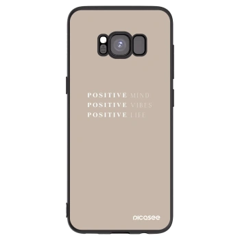 Picasee crna silikonska maskica za Samsung Galaxy S8 G950F - Positive Vibes