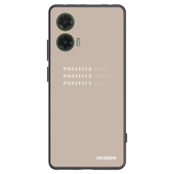 Picasee crna silikonska maskica za Motorola Moto G35 5G - Positive Vibes