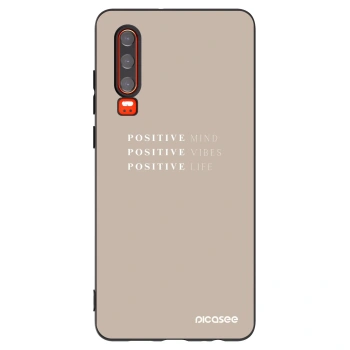 Picasee crna silikonska maskica za Huawei P30 - Positive Vibes