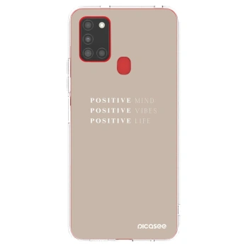 Picasee silikonska prozirna maskica za Samsung Galaxy A21s - Positive Vibes
