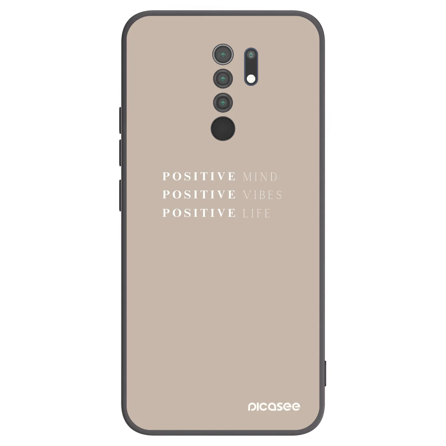 Picasee crna silikonska maskica za Xiaomi Redmi 9 - Positive Vibes