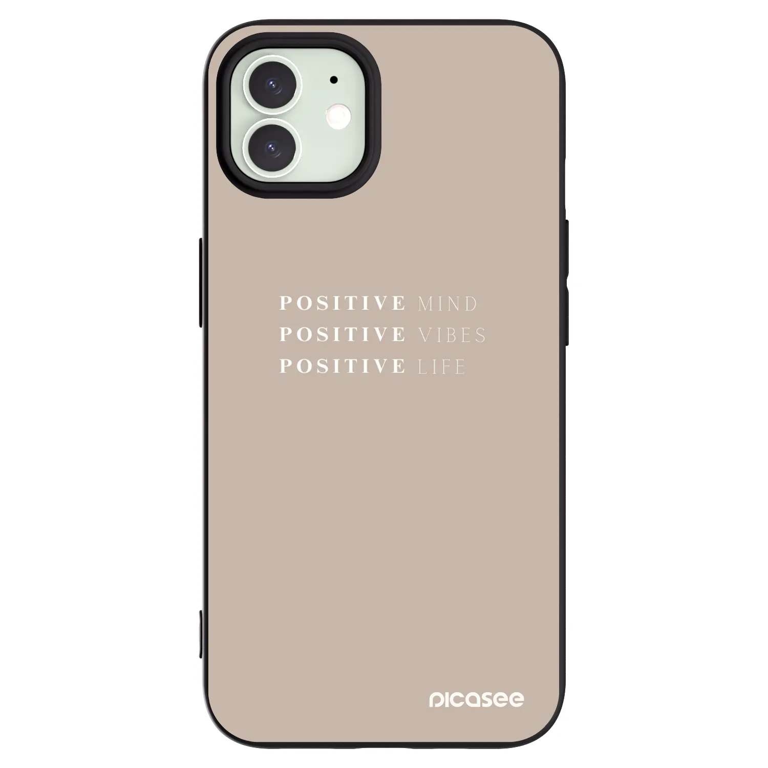 Picasee crna silikonska maskica za Apple iPhone 12 Pro - Positive Vibes