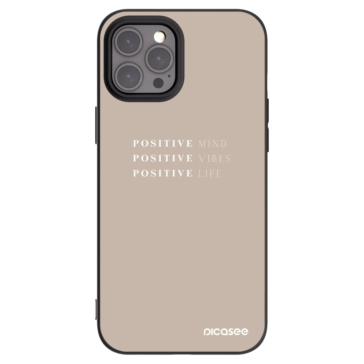 Picasee crna silikonska maskica za Apple iPhone 12 Pro Max - Positive Vibes