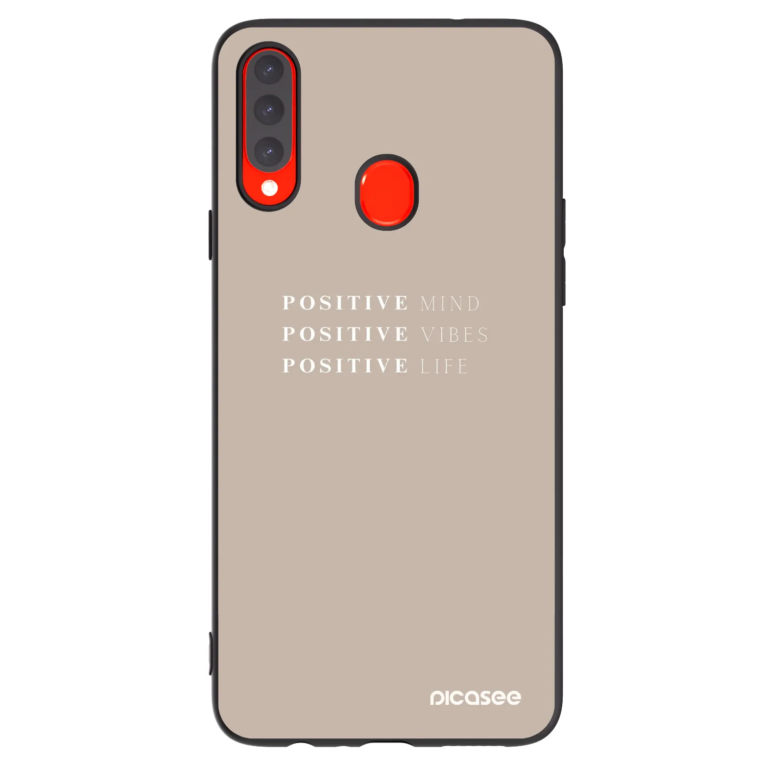 Picasee crna silikonska maskica za Samsung Galaxy A20s - Positive Vibes