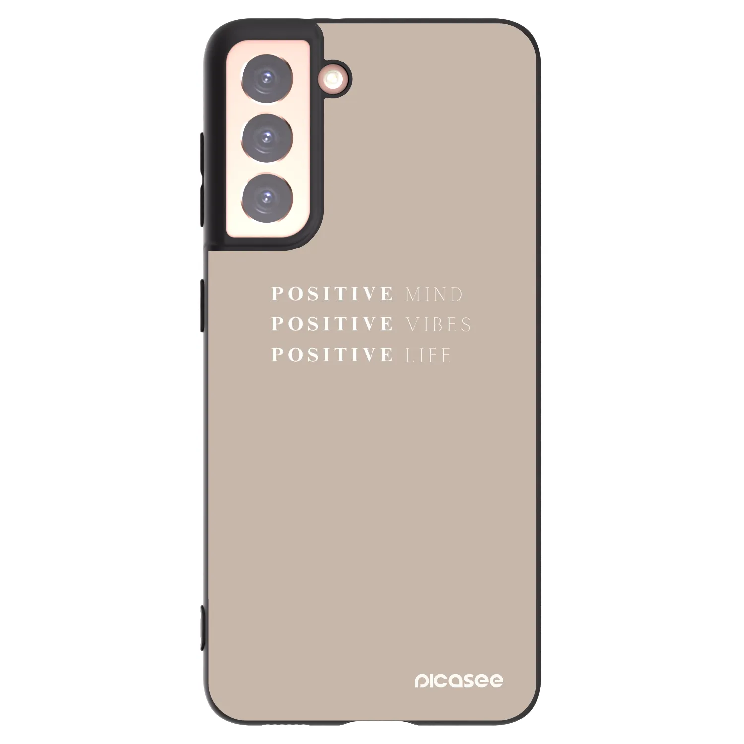 Picasee crna silikonska maskica za Samsung Galaxy S21 5G G991B - Positive Vibes