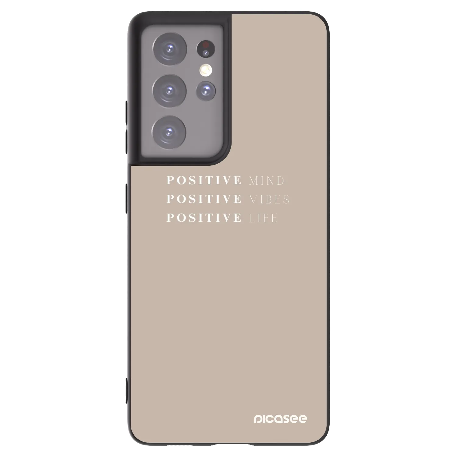 Picasee crna silikonska maskica za Samsung Galaxy S21 Ultra 5G G998B - Positive Vibes