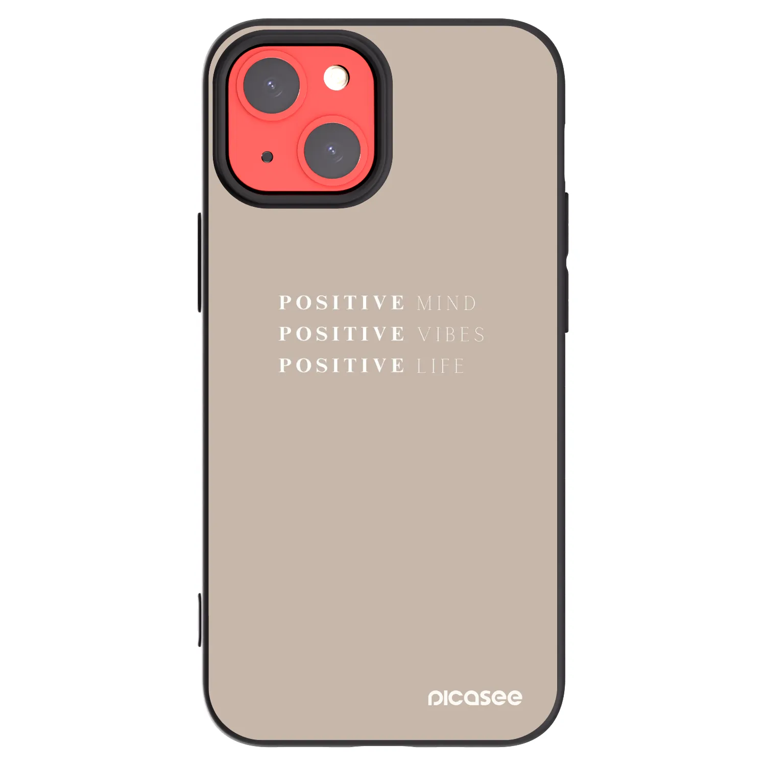 Picasee crna silikonska maskica za Apple iPhone 13 mini - Positive Vibes