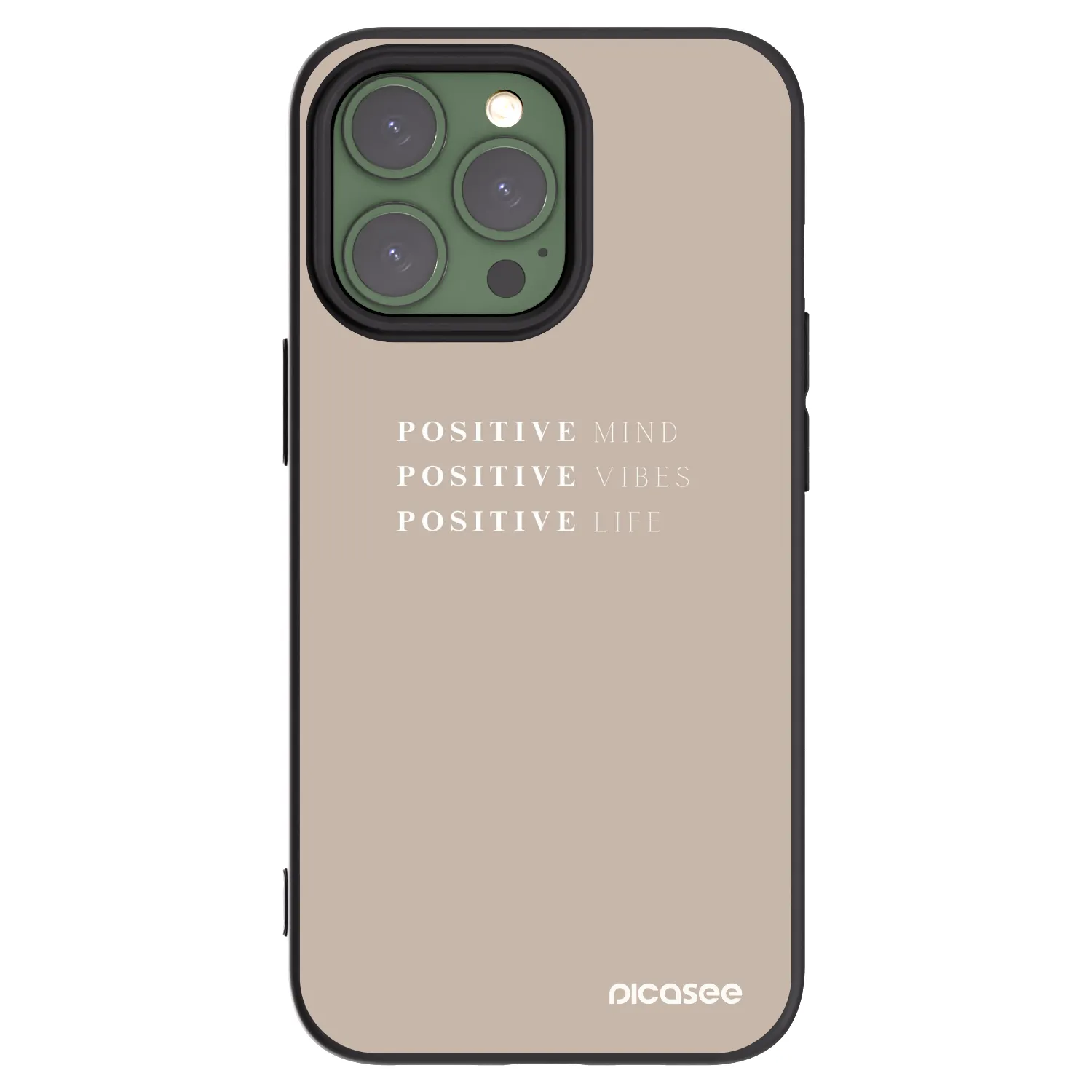 Picasee crna silikonska maskica za Apple iPhone 13 Pro - Positive Vibes