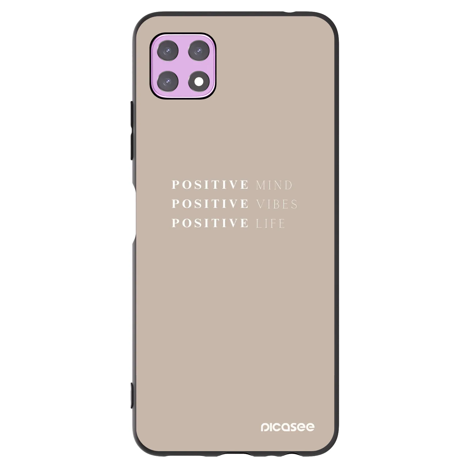 Picasee crna silikonska maskica za Samsung Galaxy A22 A226B 5G - Positive Vibes