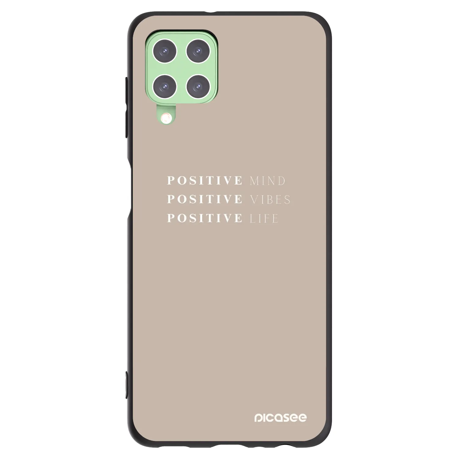 Picasee crna silikonska maskica za Samsung Galaxy A22 A225F 4G - Positive Vibes